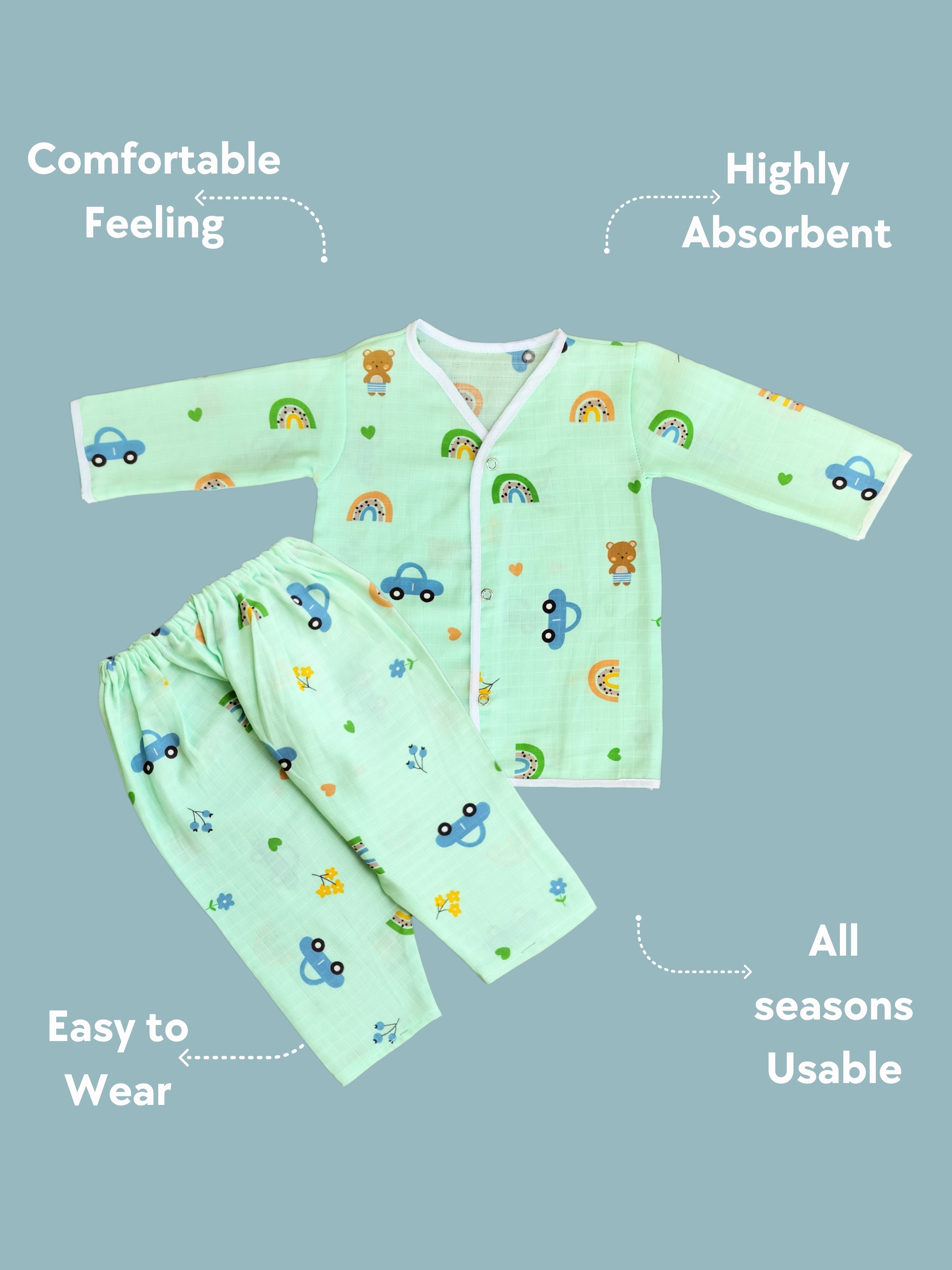Cotton Muslin Baby Sleepwear Set