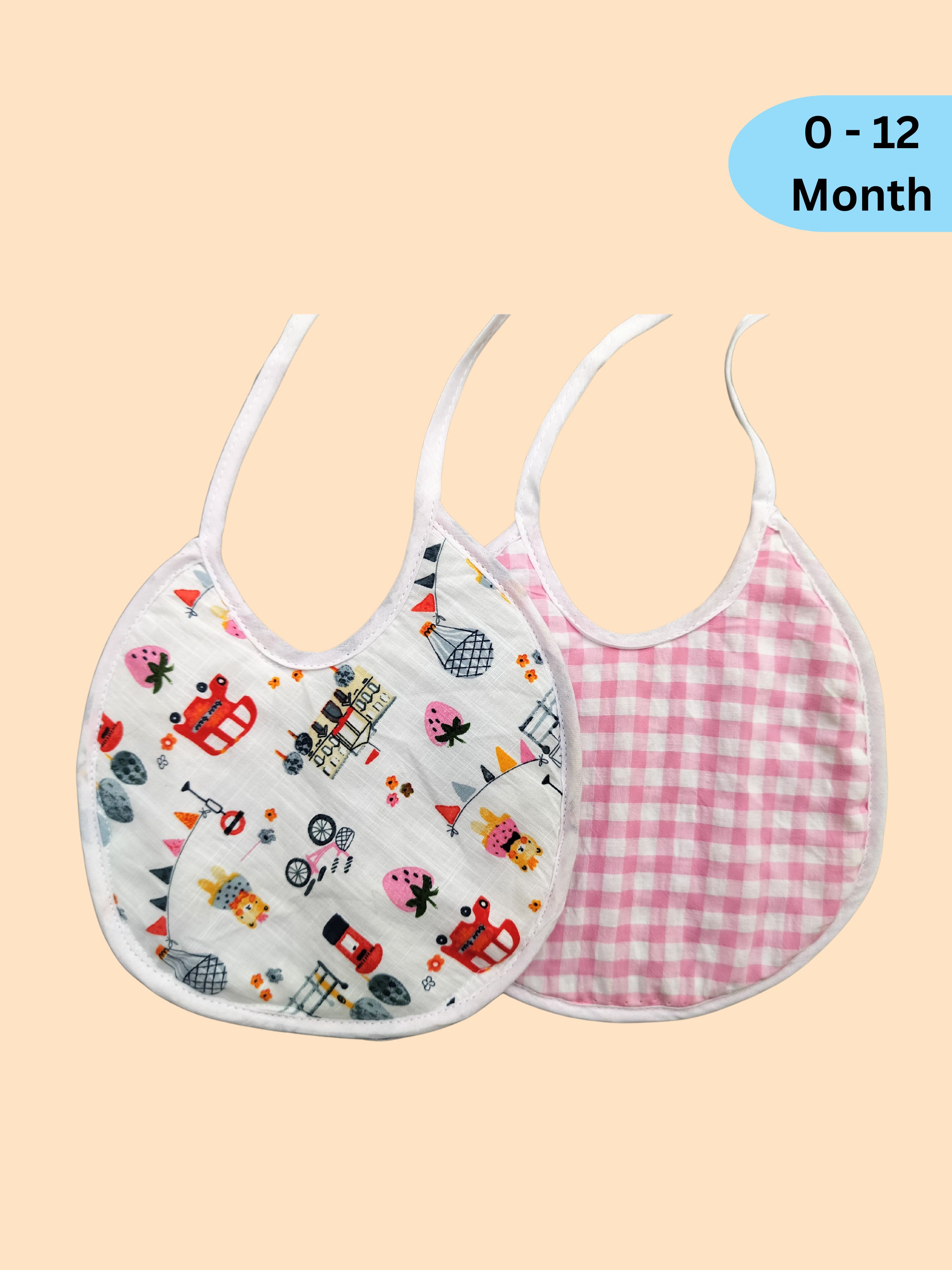 Baby Cotton Bibs, Pack of 2