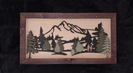 Mountain Scene Layered Wall Art