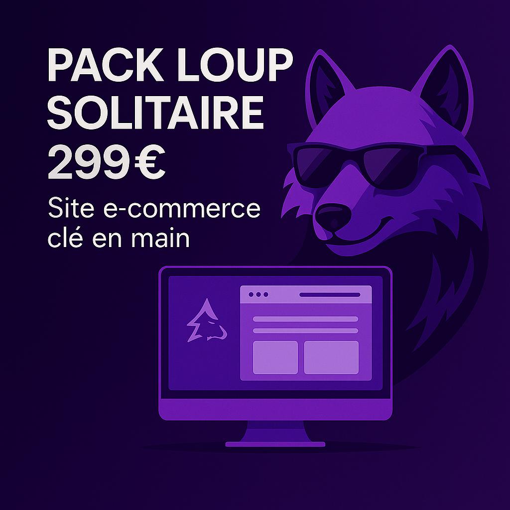 Pack Loup Solitaire – Site e-commerce