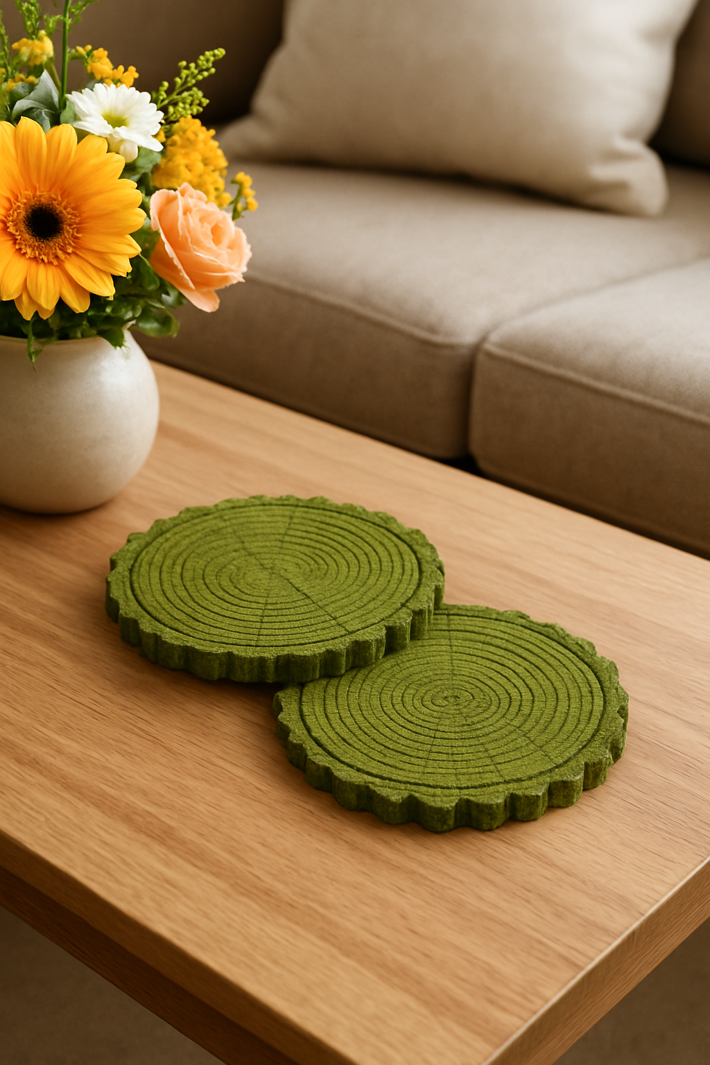 Decorative Tree Ring Resin Coasters