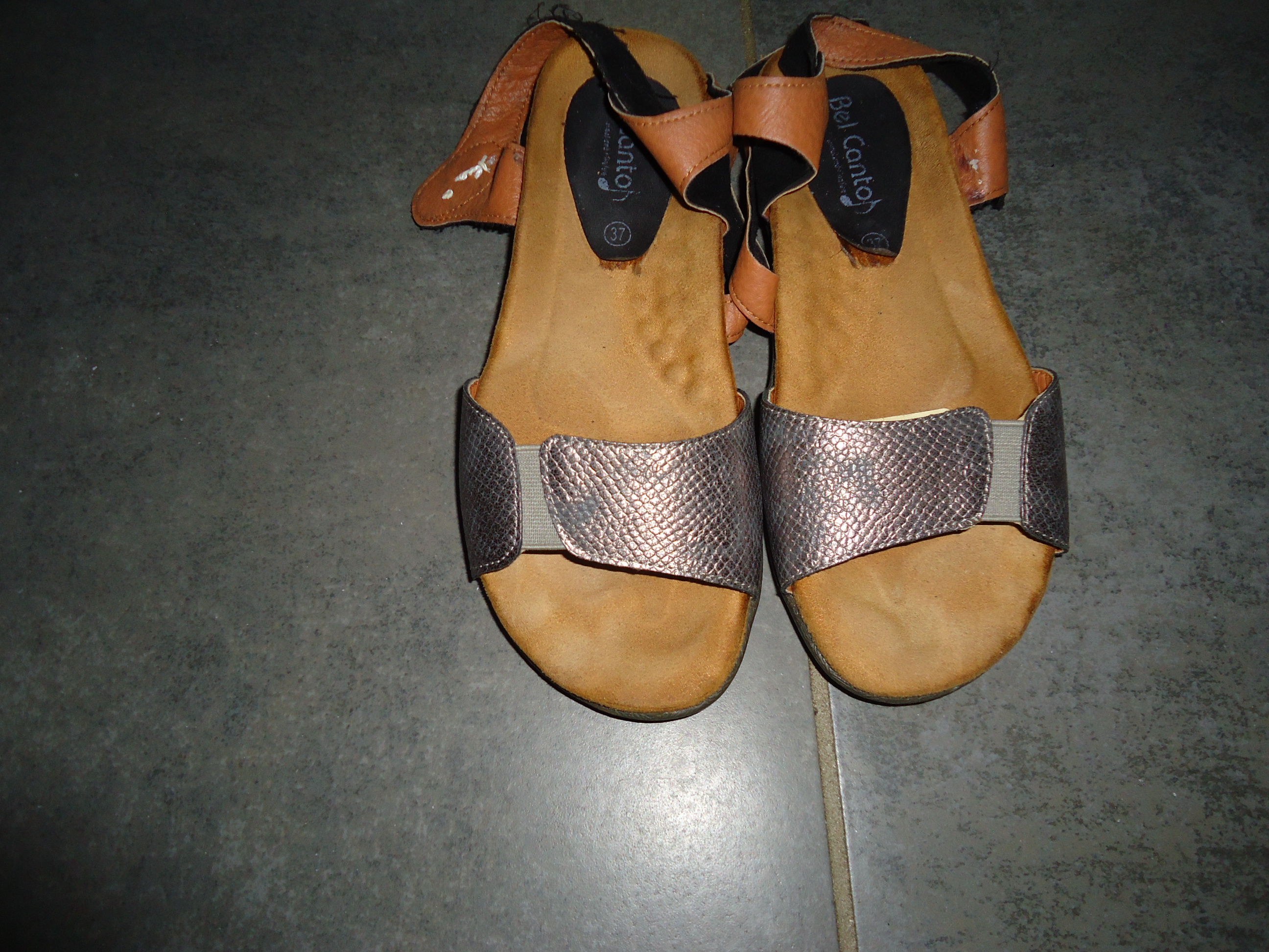 Sandales cuir métallisé