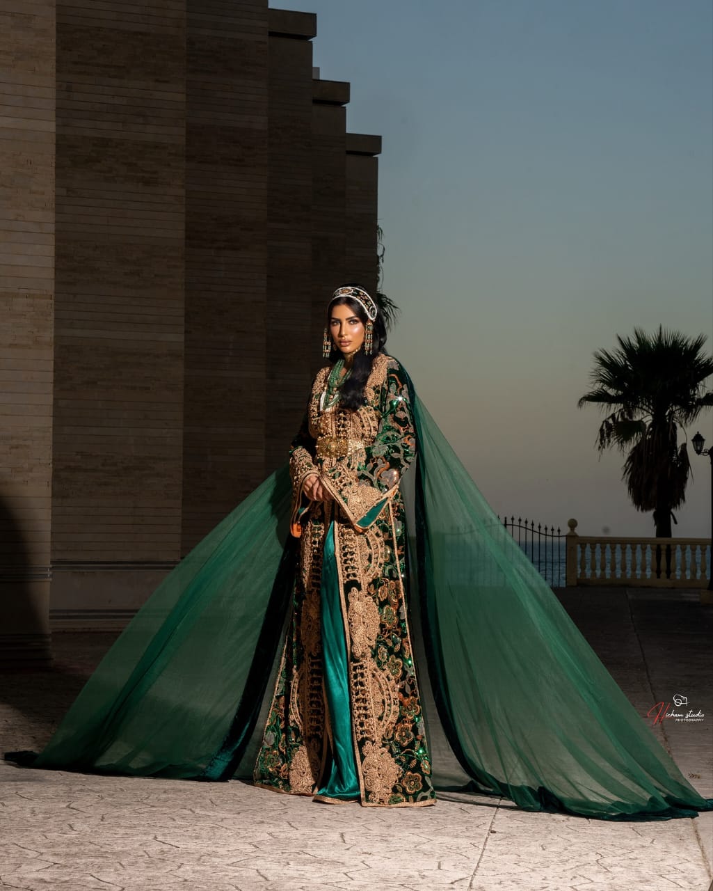 Robe traditionnelle élégante verte