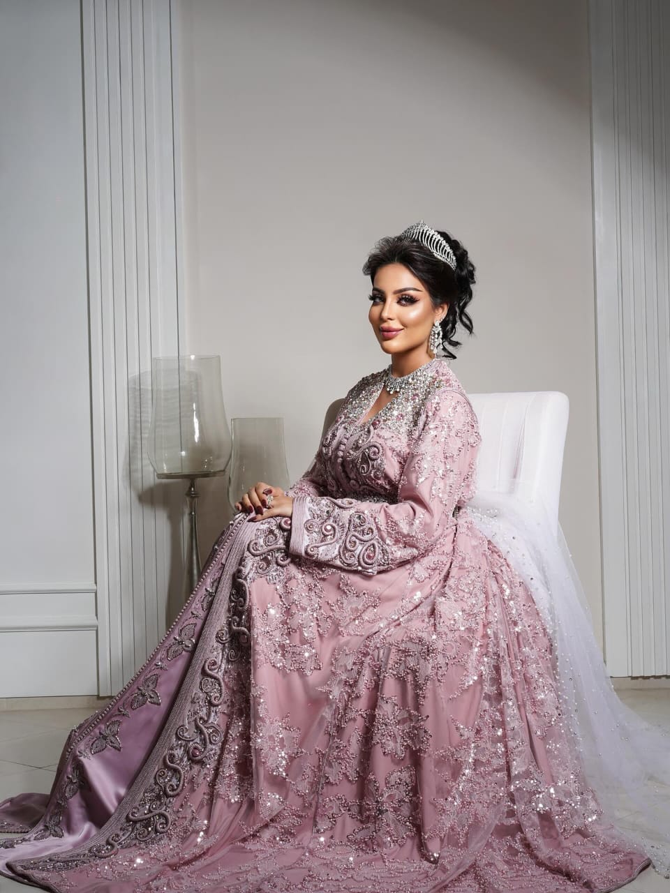 Caftan marocain rose