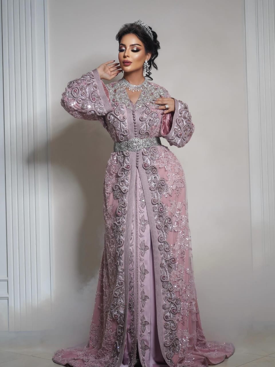 Caftan marocain rose