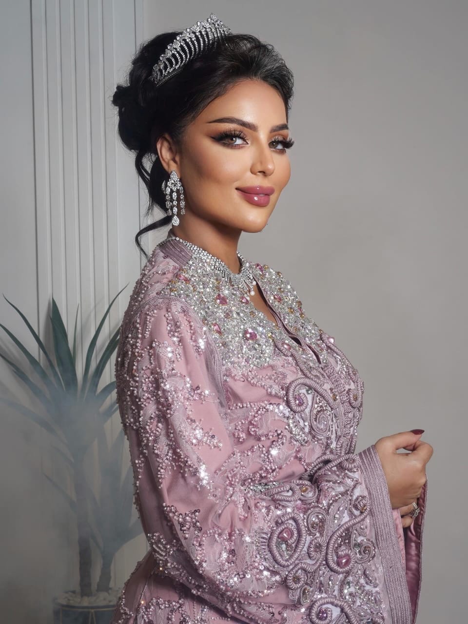 Caftan marocain rose