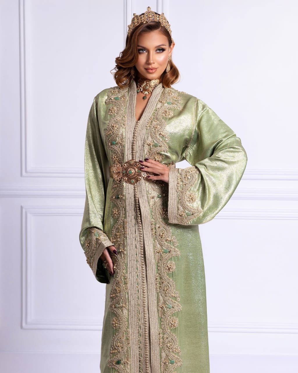 Caftan marocain vert