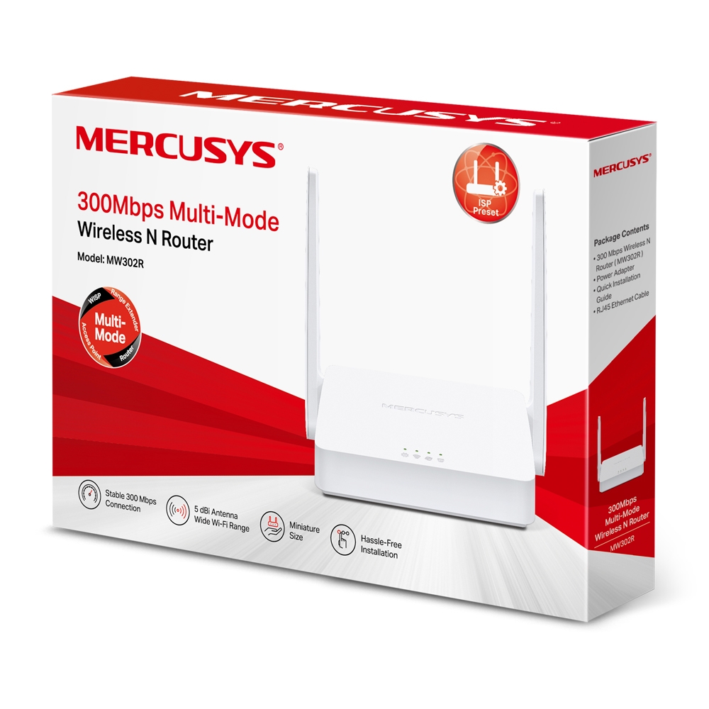 Mercusys MW302R 300Mbps Multi-Mode Kablosuz N Router