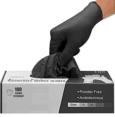 Black Disposable Nitrile Gloves