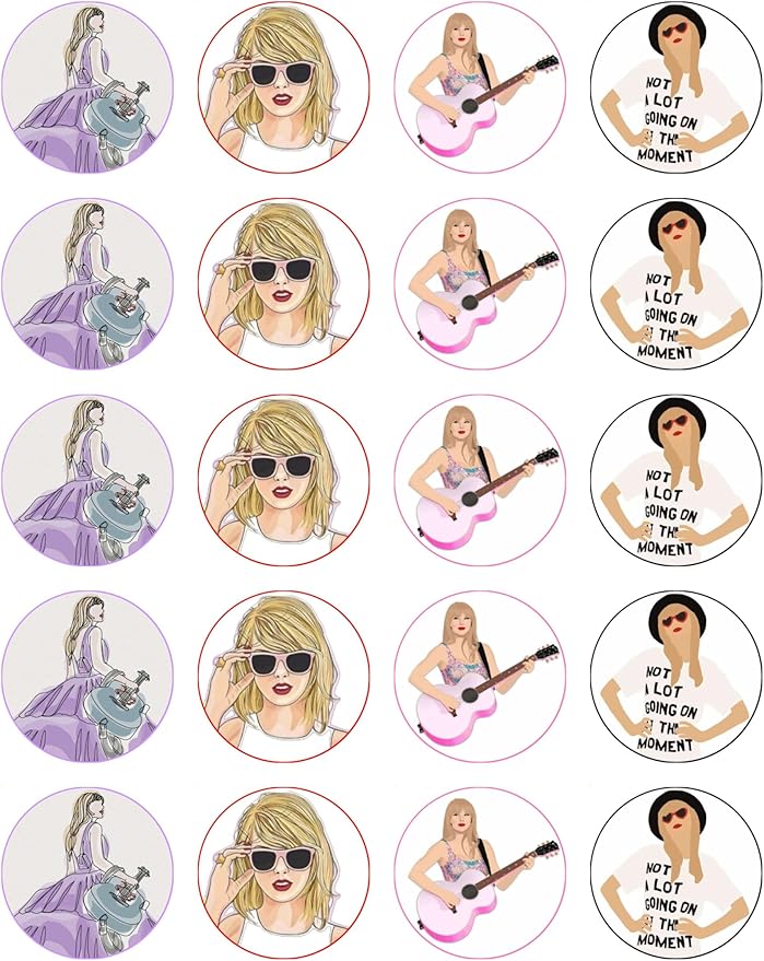 Pop Star Cartoon Edible Cupcake Toppers (20x Designs)