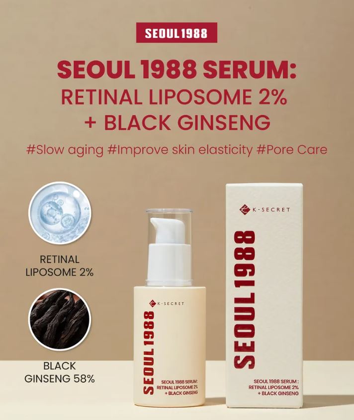 Sérum Facial SEOUL 1988 Serum: Retinal Liposome 2% + Black Ginseng