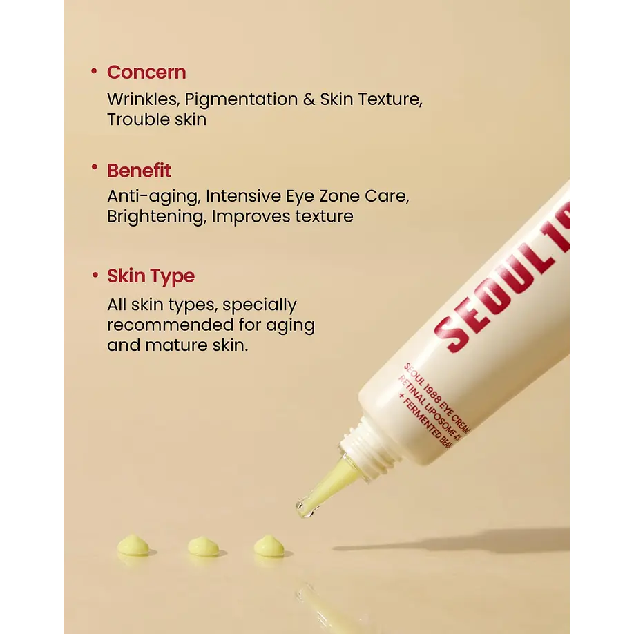 Crema Contorno de Ojos SEOUL 1988 Eye Cream : Retinal Liposome 4% + Fermented Bean