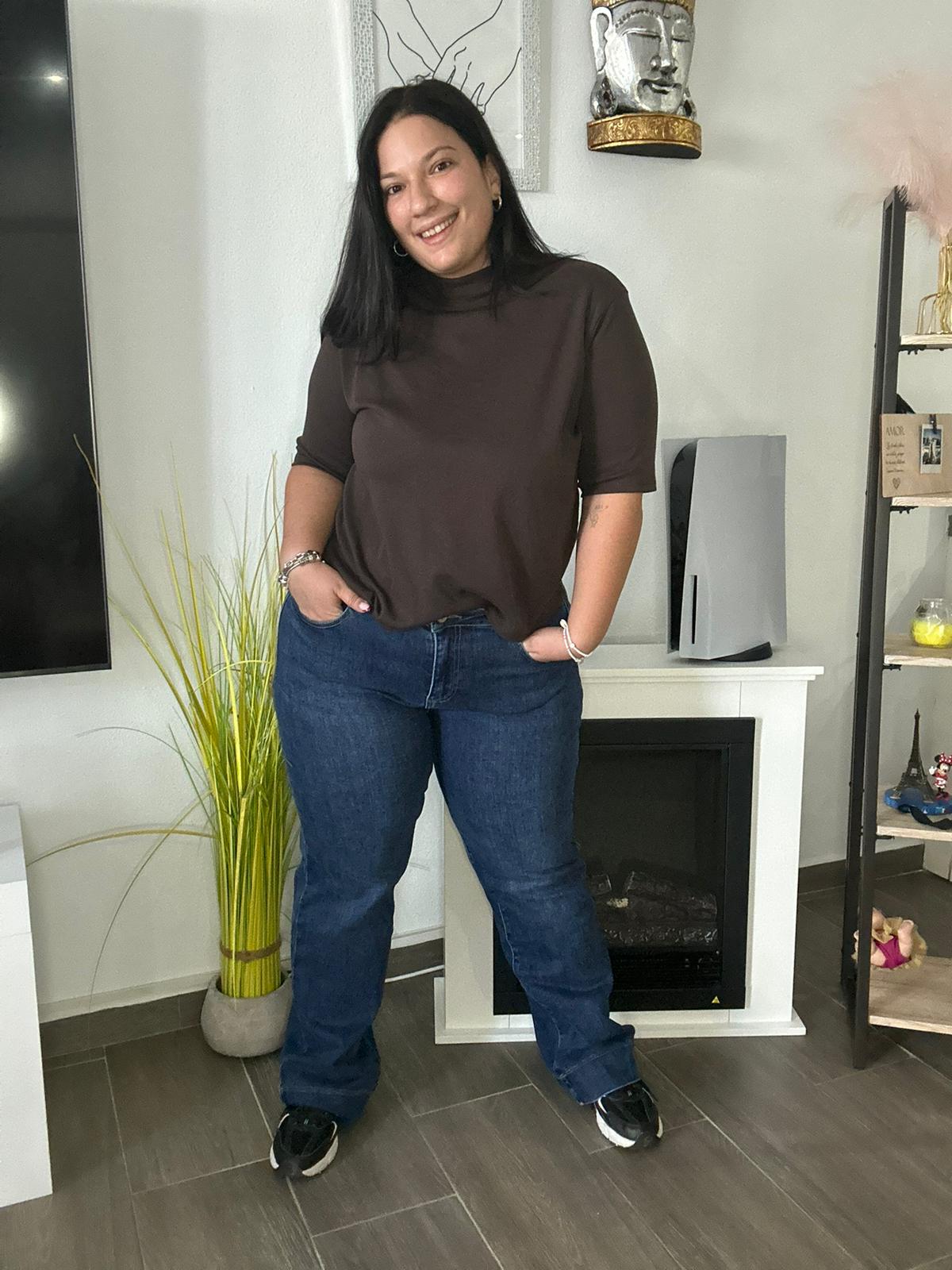 Pantalón de mezclilla azul para mujer