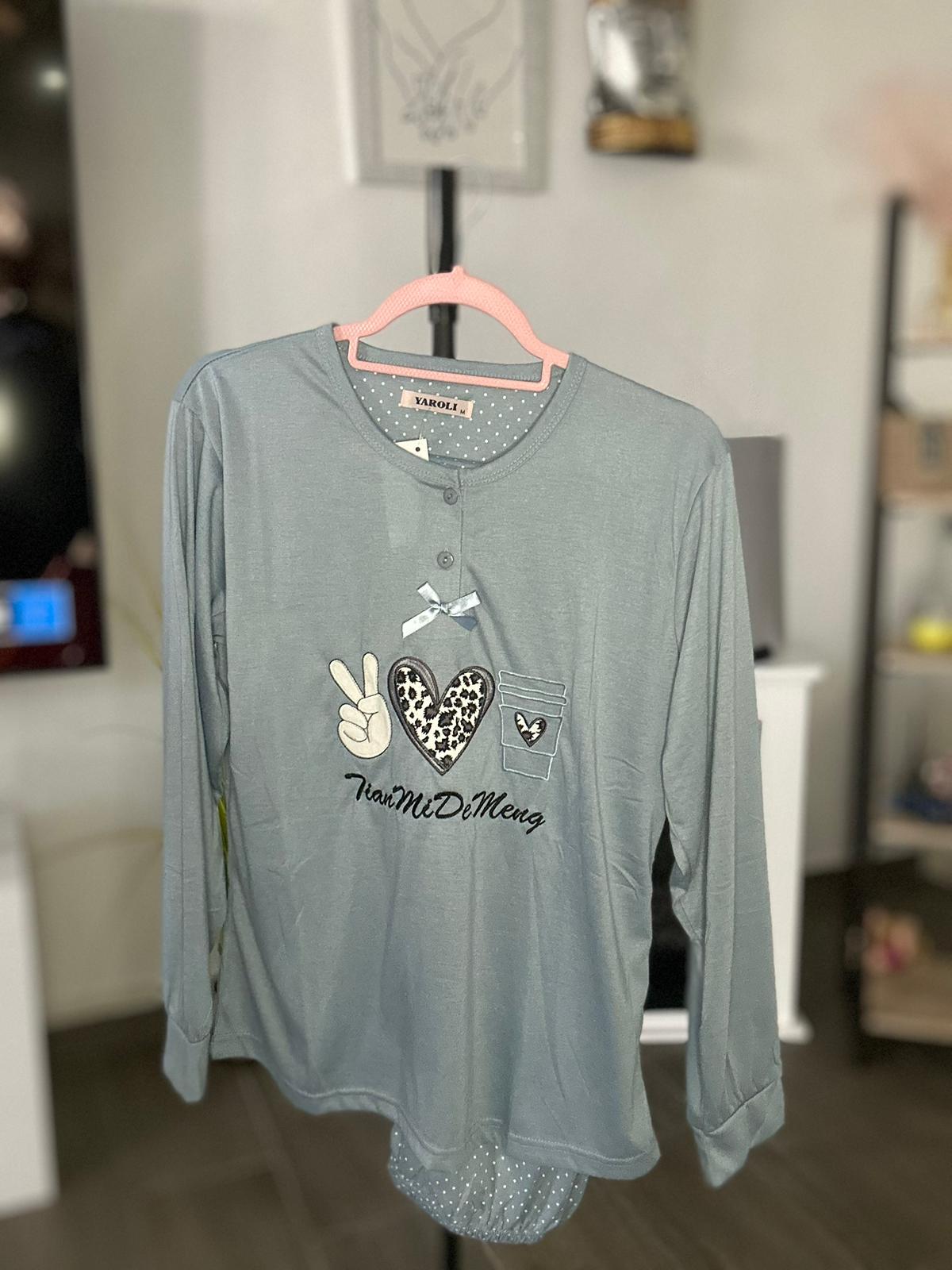 Camiseta de manga larga gris