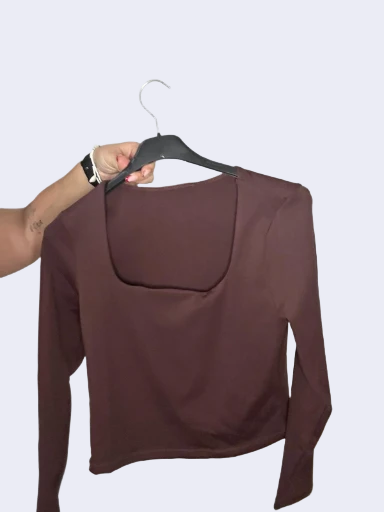 Camiseta licra marrón de manga larga