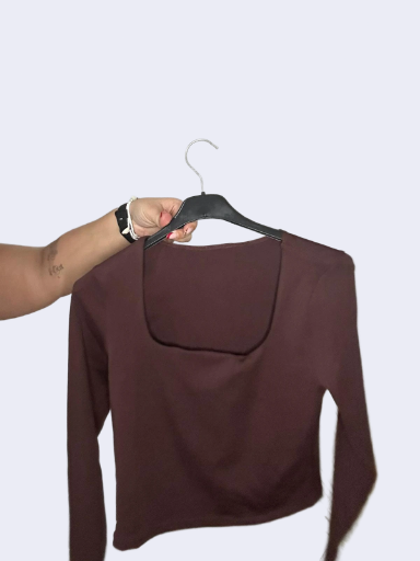 Camiseta licra marrón de manga larga