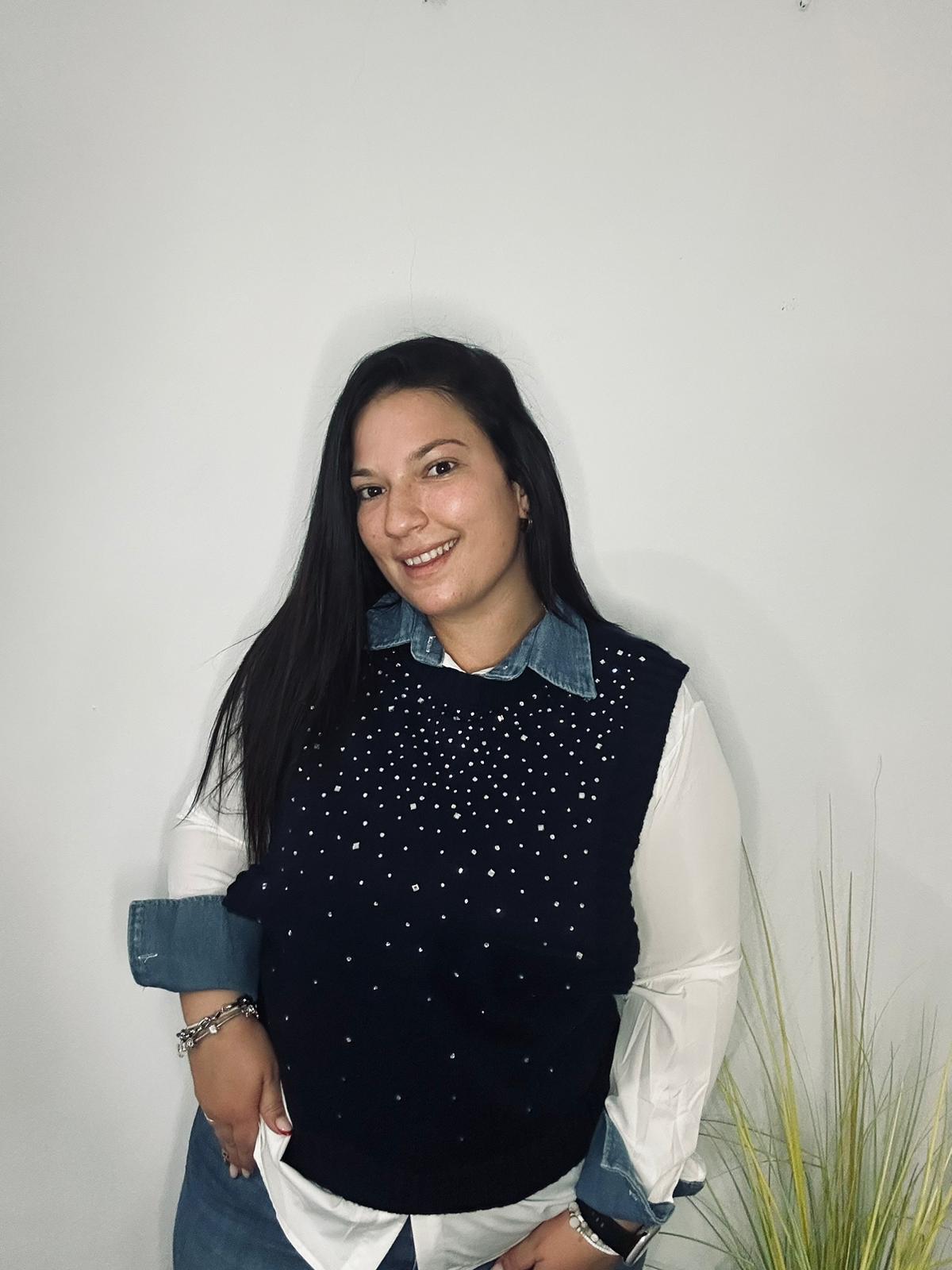 Camisa brillo azul marino