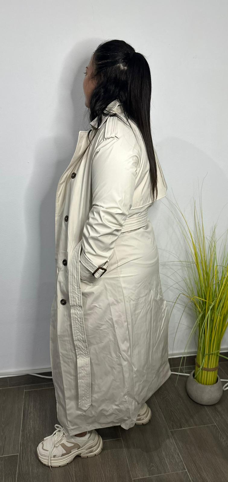 Gabardina beige mujer