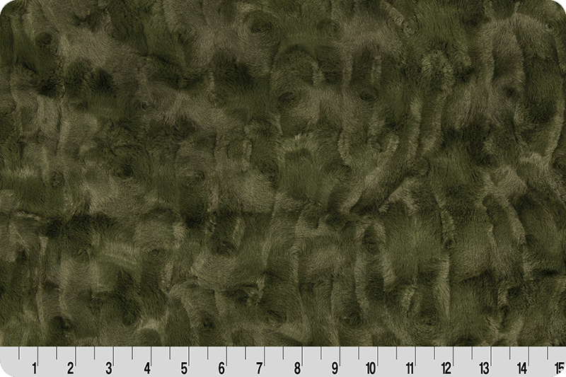 Dark Olive Green Textured Minky
