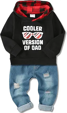 Toddler Boy Hoodie and Jeans Outfit