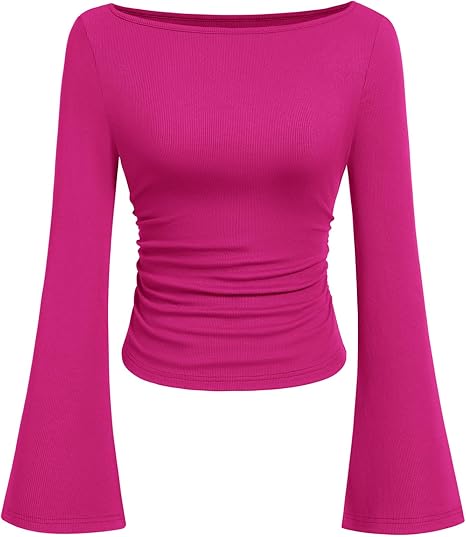 Women's Hot Pink Long Sleeve Top