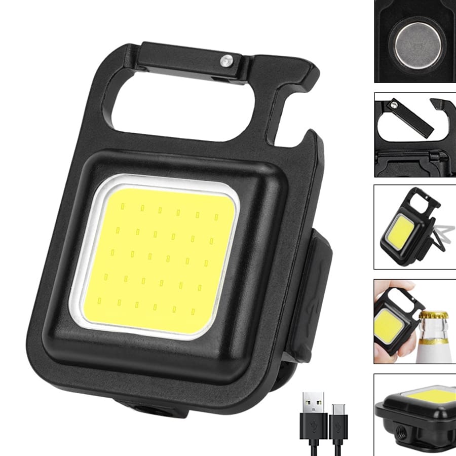 Lanterna LED portátil com mosquetão