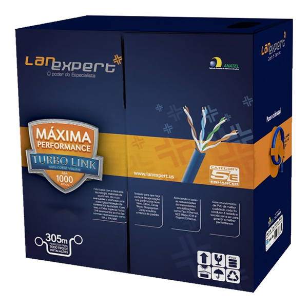 Cabo de Rede Lanexpert Cat 5e Turbo Link 305m