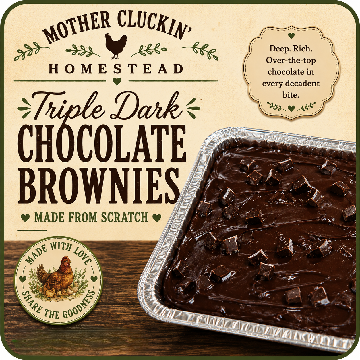 Triple Dark Chocolate Brownie Pan