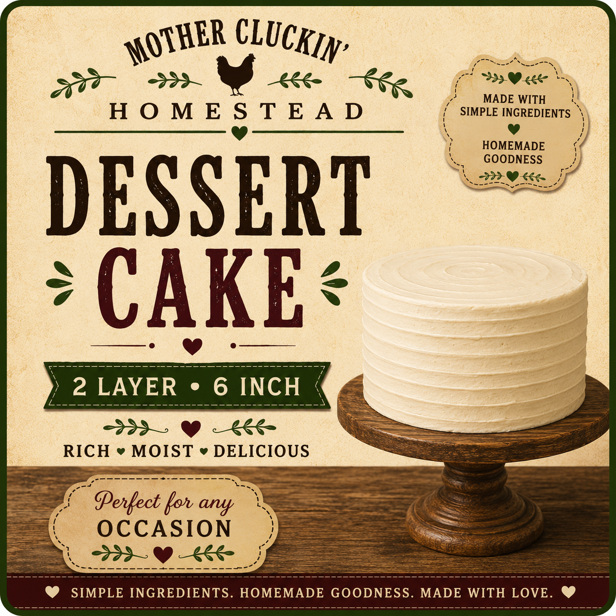 6 Inch Desert Cake