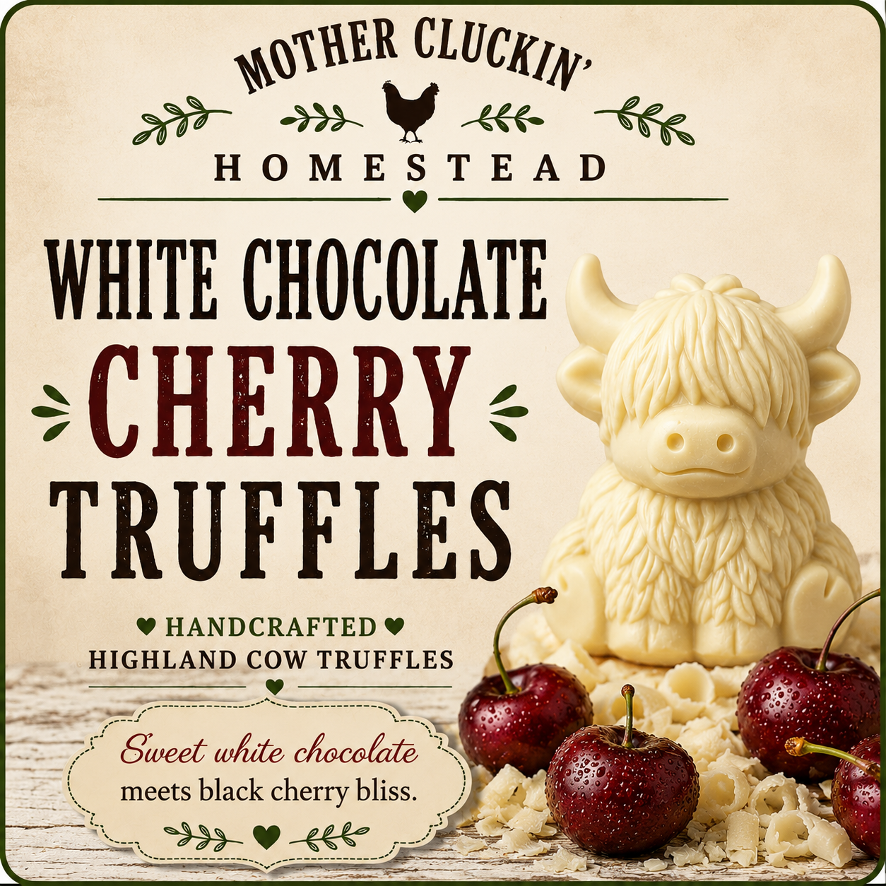 Single White Chocolate Cherry Truffle