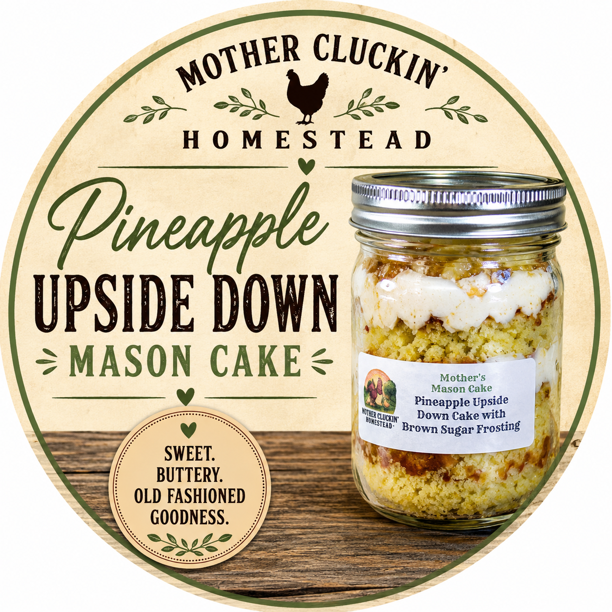 8oz Signature Flavor Pineapple Upside Down Mason Cake
