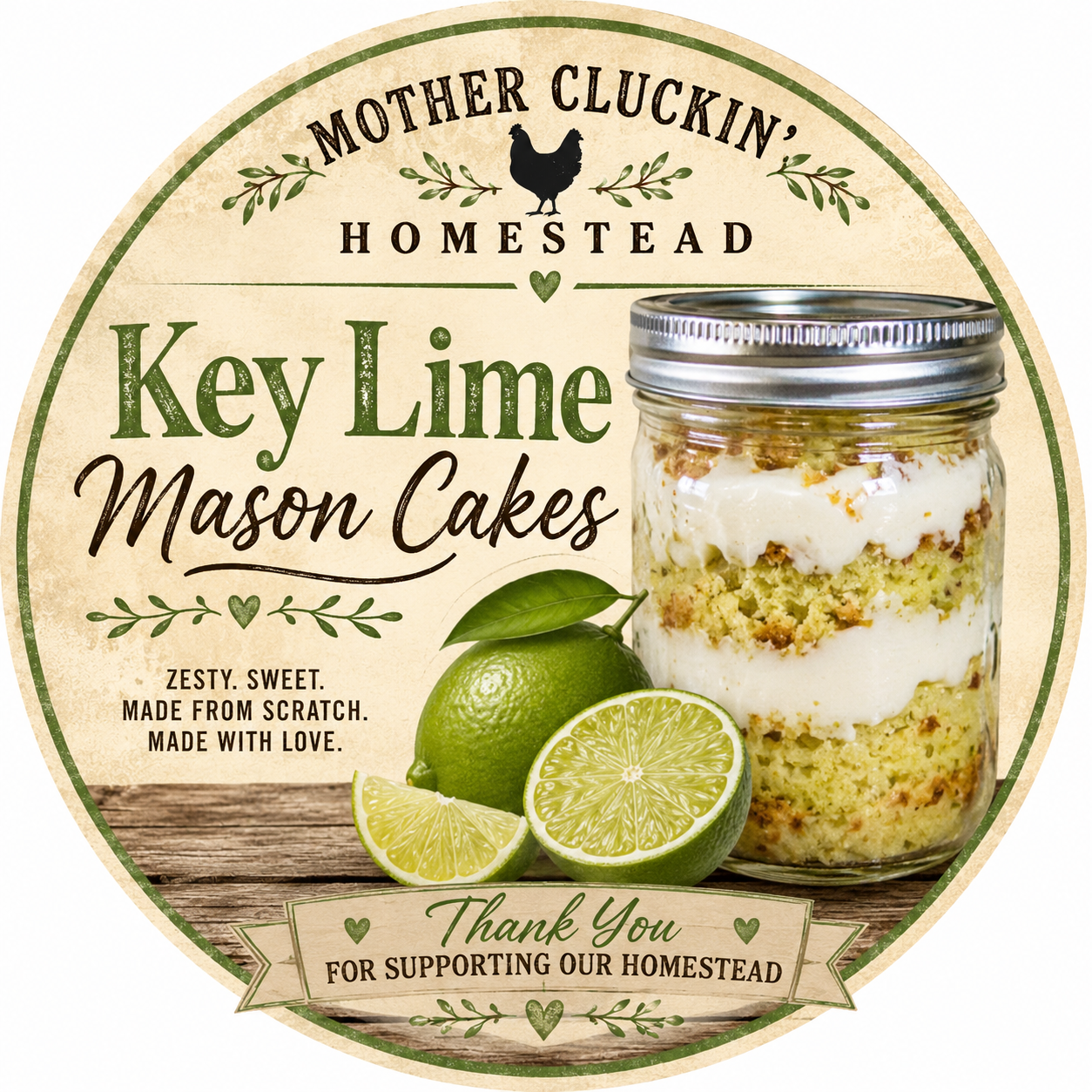 16oz Premium Key Lime Mason Cake