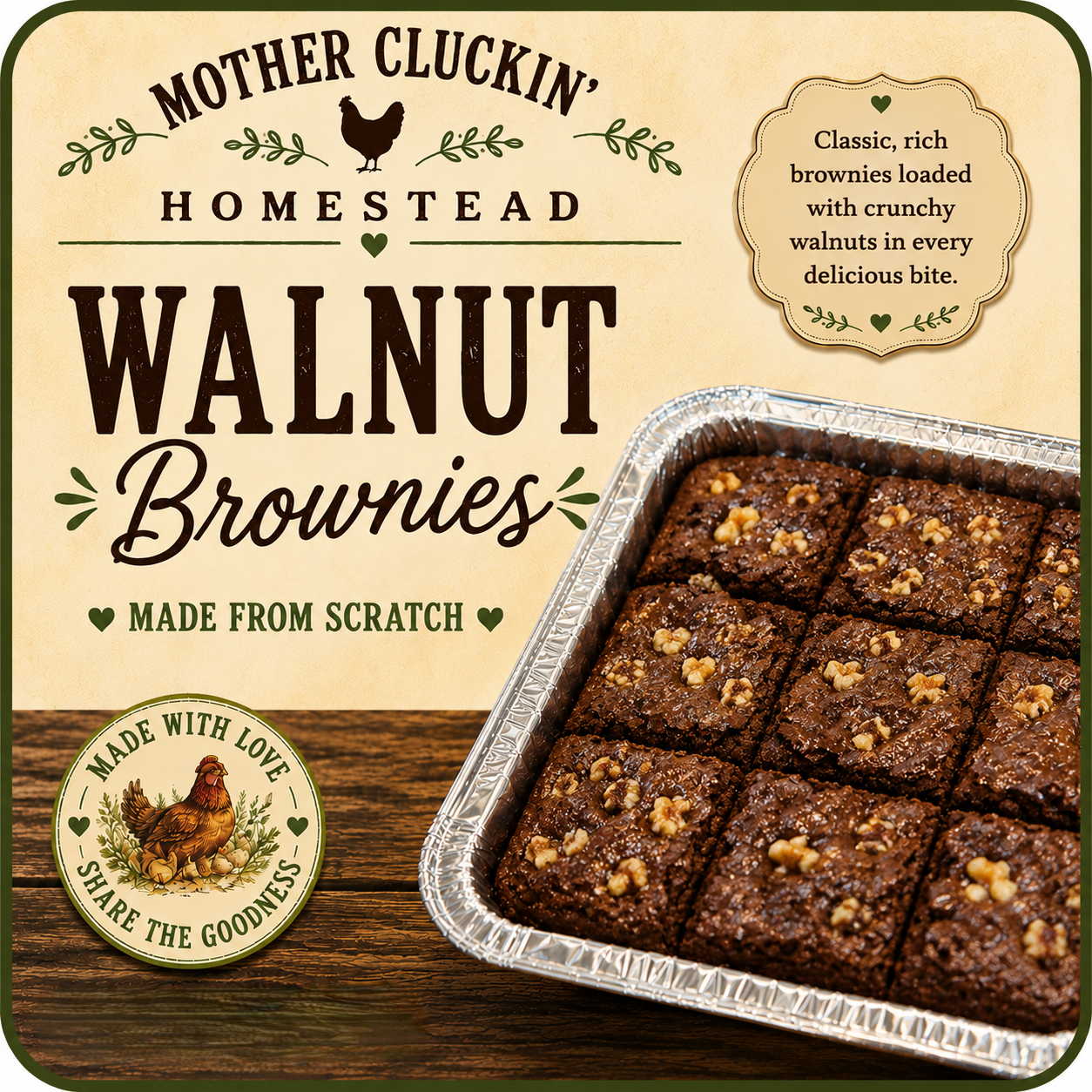 Walnut Brownie Pan