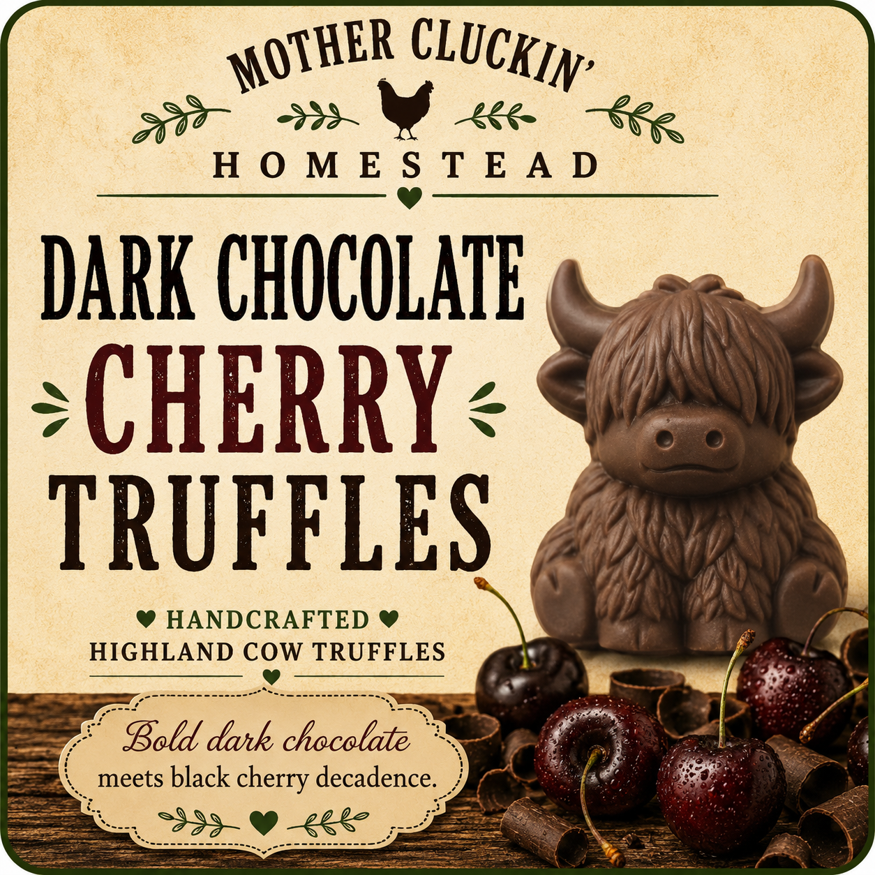 Single Dark Chocolate Cherry Truffle