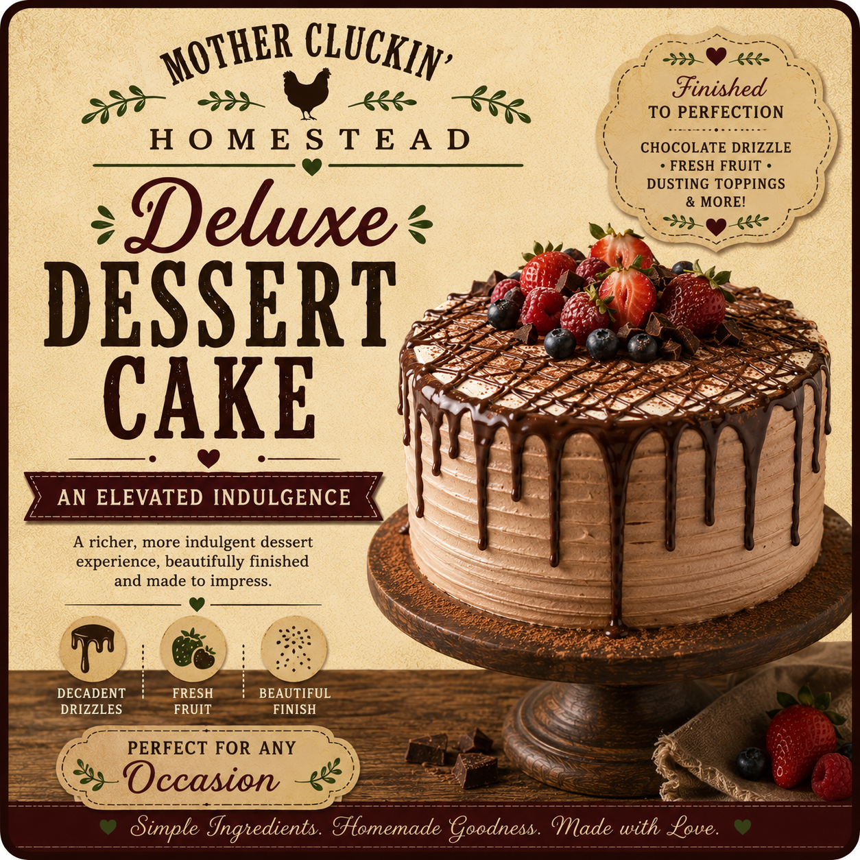 6 inch Deluxe Dessert Cake