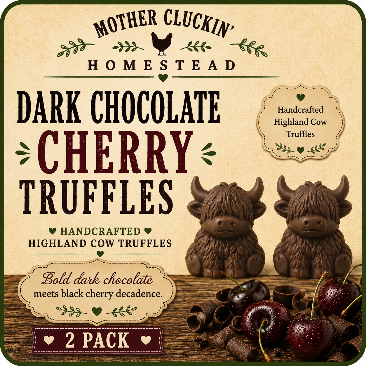 Two Pack Dark Chocolate Cherry Truffles