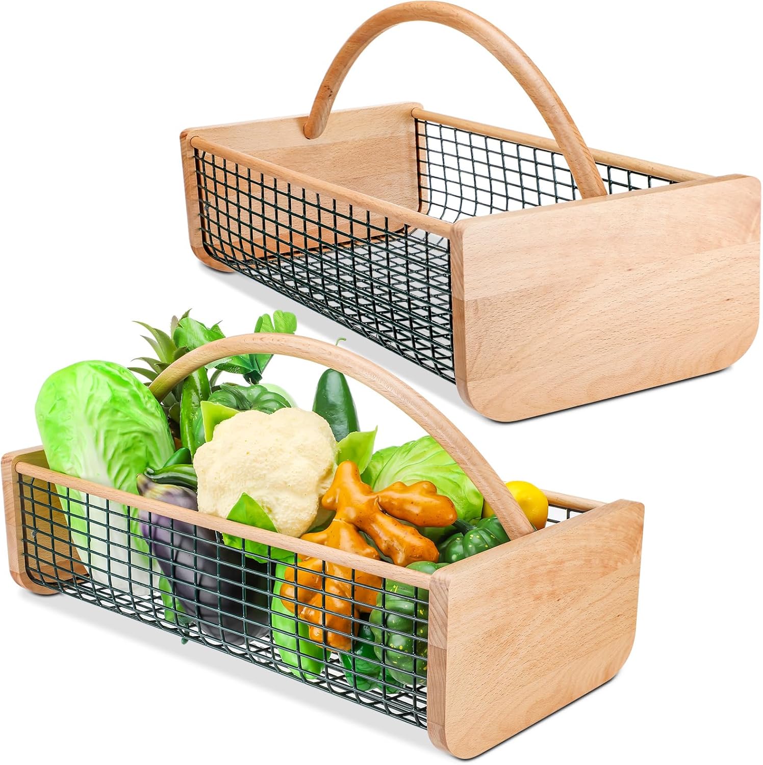 Wooden Mesh Harvest Basket