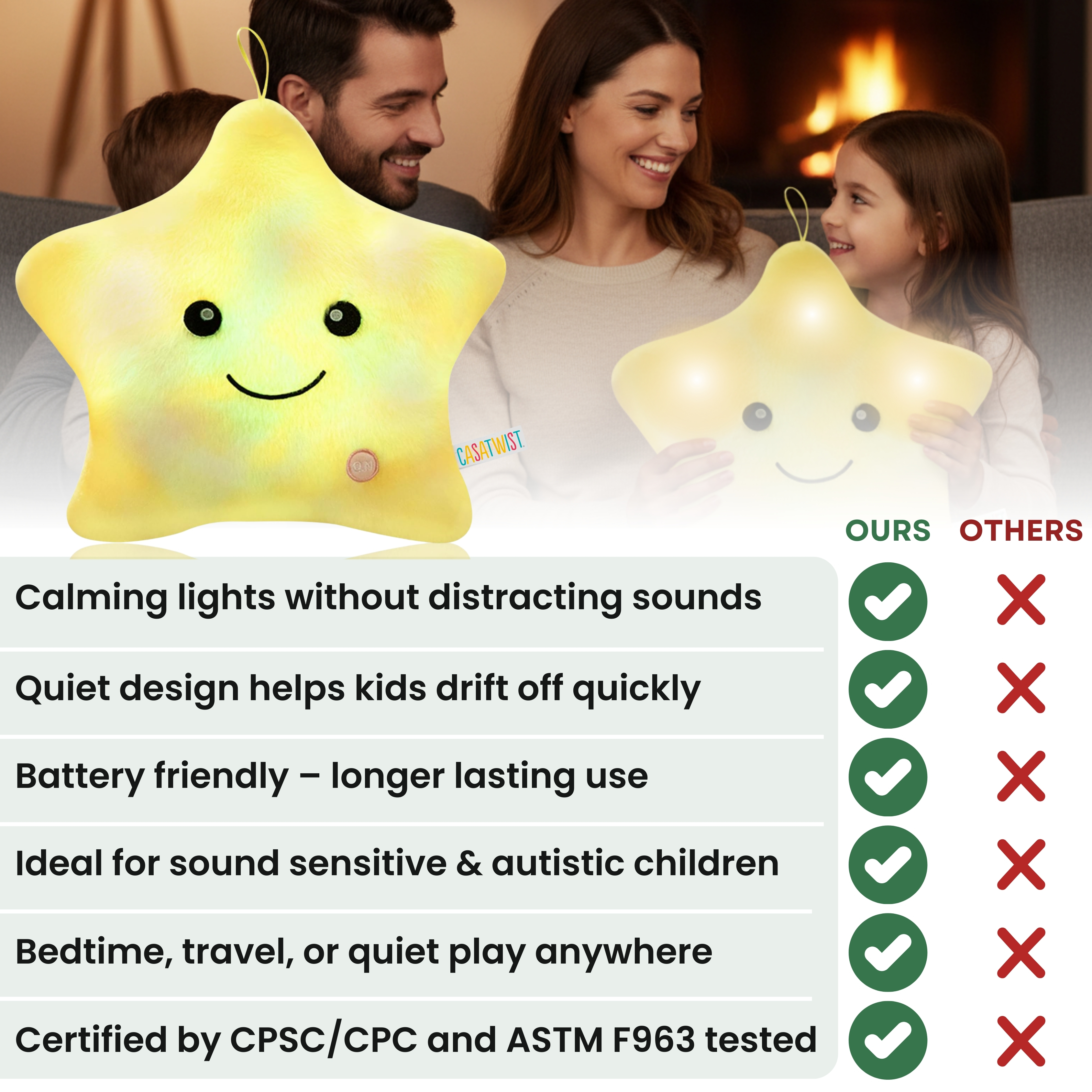 Twinkle Star Plush Toy with Lights