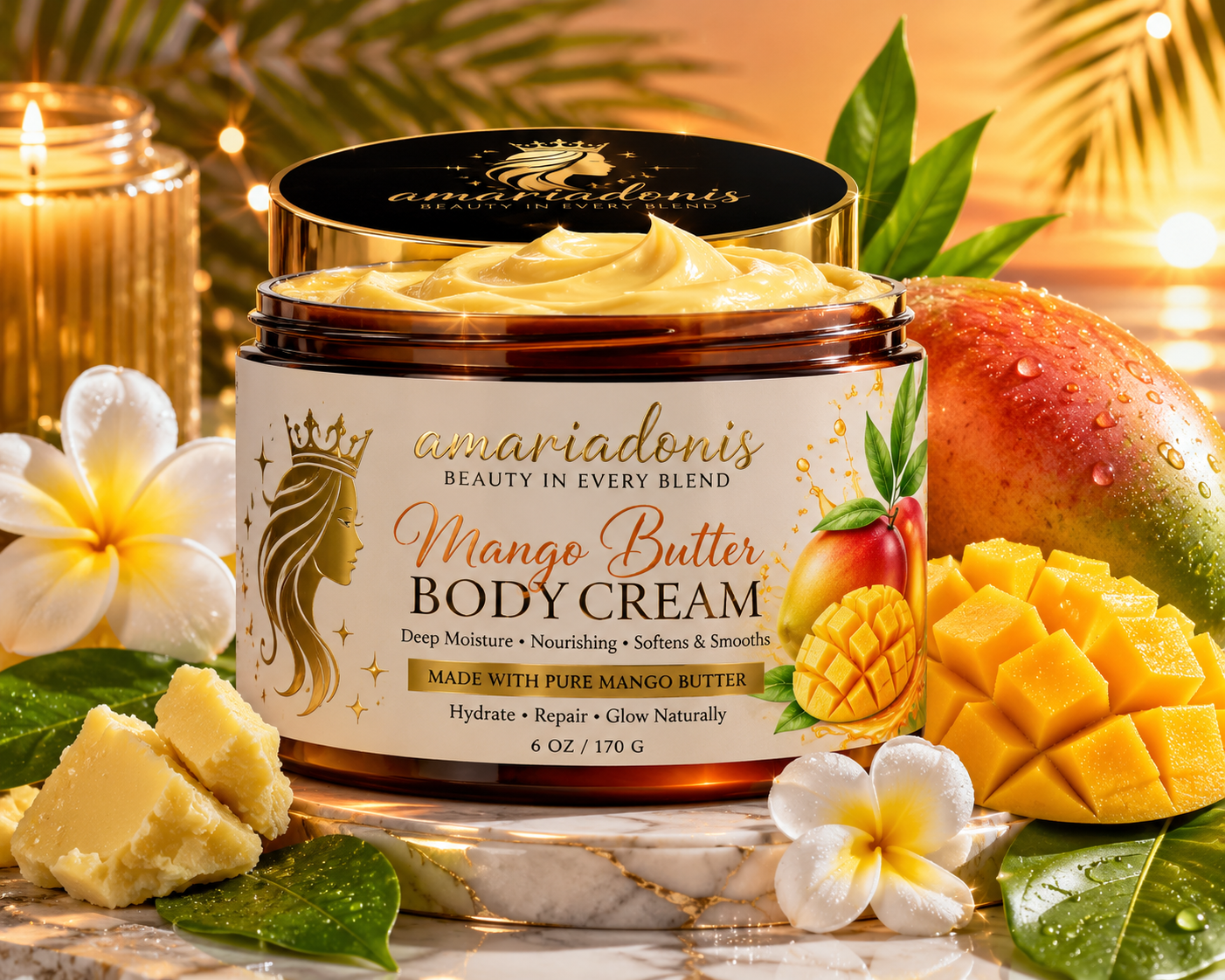 AmariAdonis Mango Butter Body Cream 6 oz