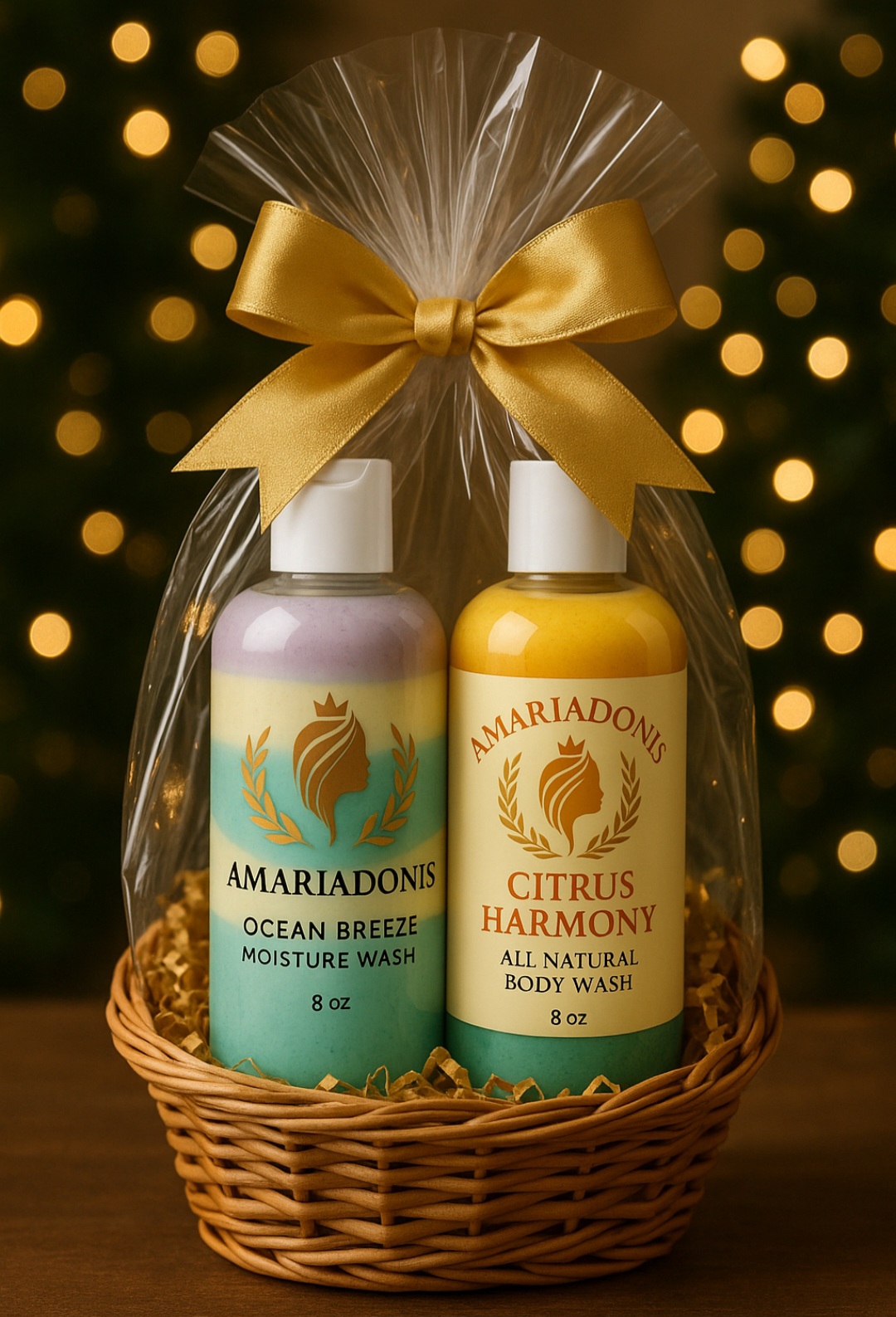 Amariadonis Christmas All-Natural Body Wash Gift Basket
