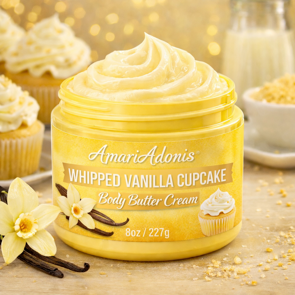 AmariAdonis Whipped Vanilla Cupcake Body Butter Cream 6 oz