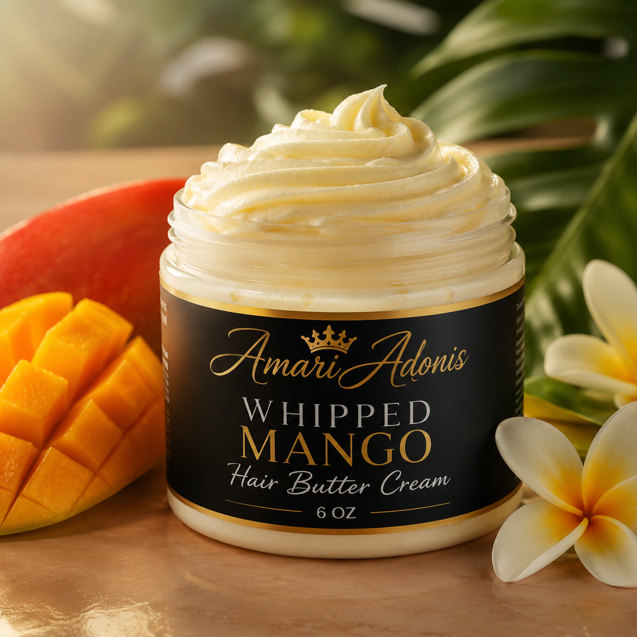 AmariAdonis Whipped Mango Hair Butter Cream 6 oz 