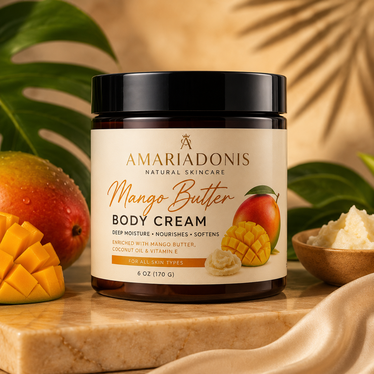 AmariAdonis Mango Butter Body Cream 6 oz