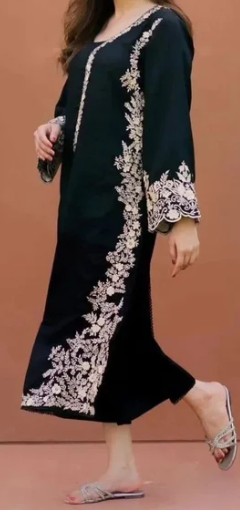 Elegant Black Embroidered Maxi Dress