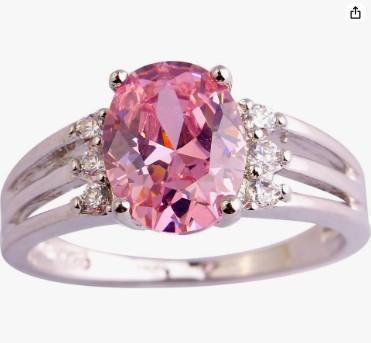 Pink Sapphire and Diamond Ring