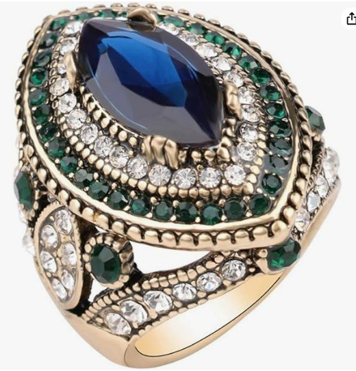 Vintage Sapphire and Emerald Statement Ring