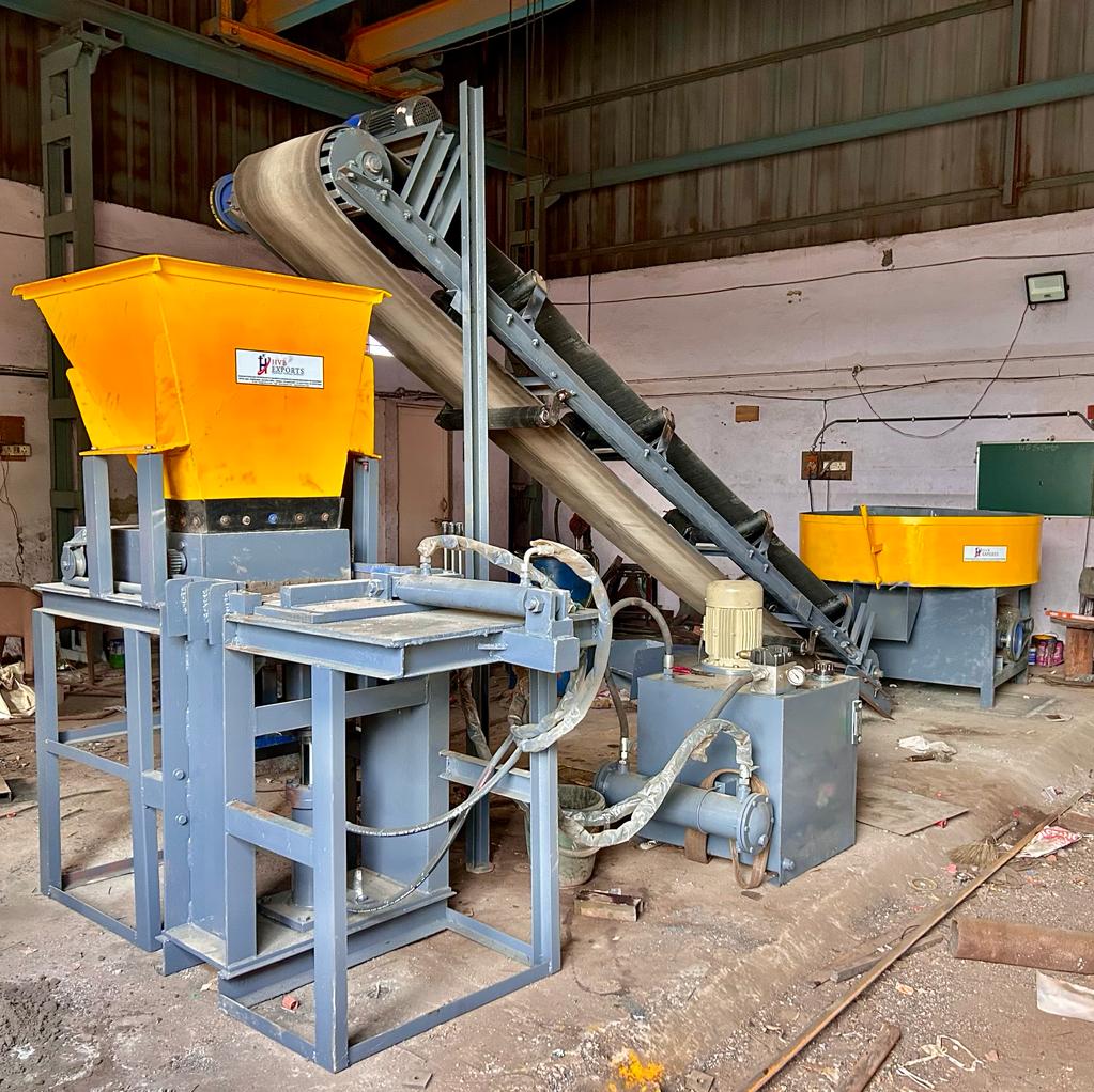 Bottom Press Fly Ash Brick Making Machine (Full Setup)