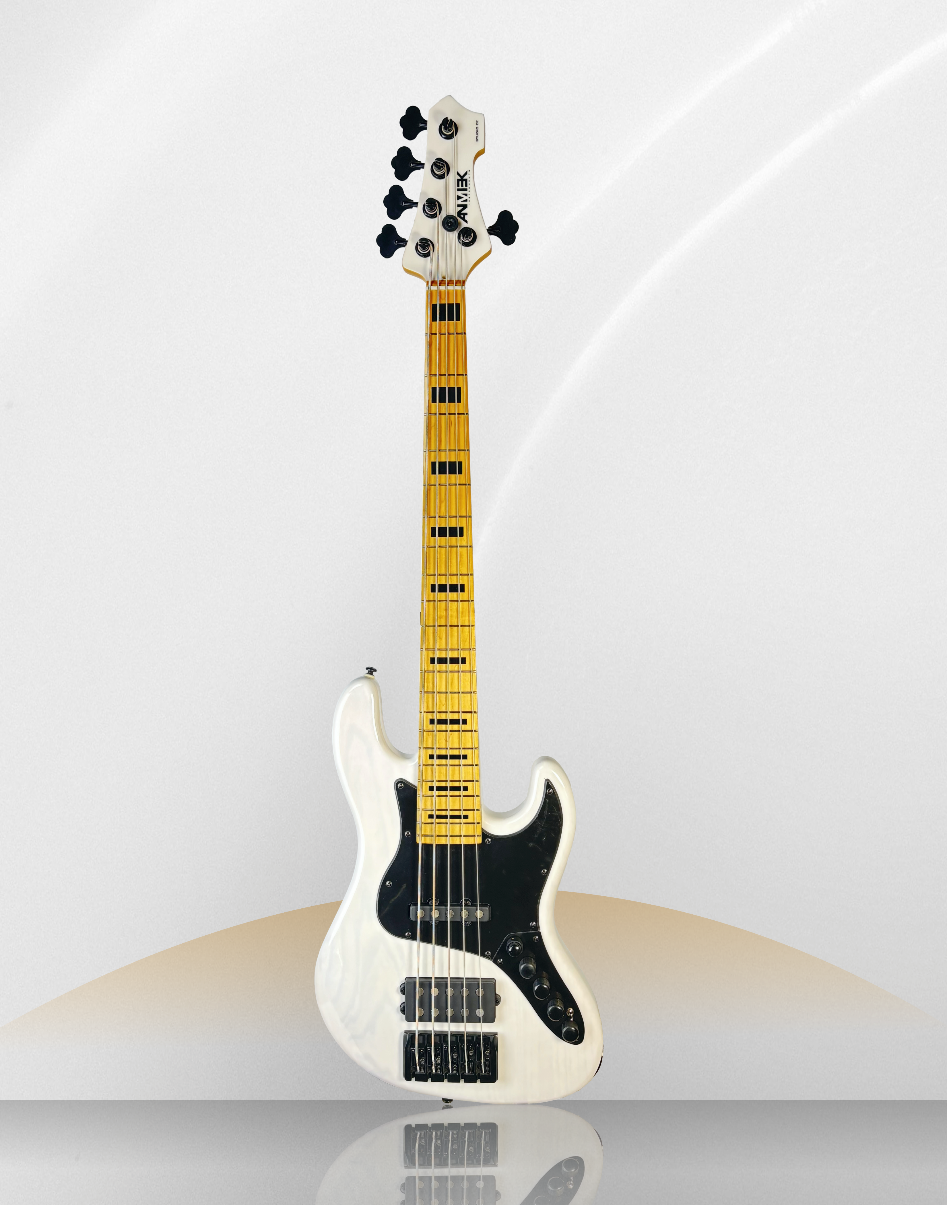 ANMIEK JBEA 5-String Electric Bass - Olympic White