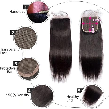 Straight Human Hair Lace Closure