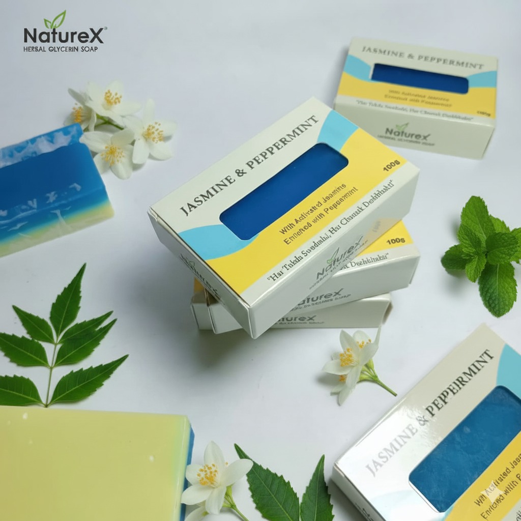 NatureX Jasmine & Peppermint Herbal Soap